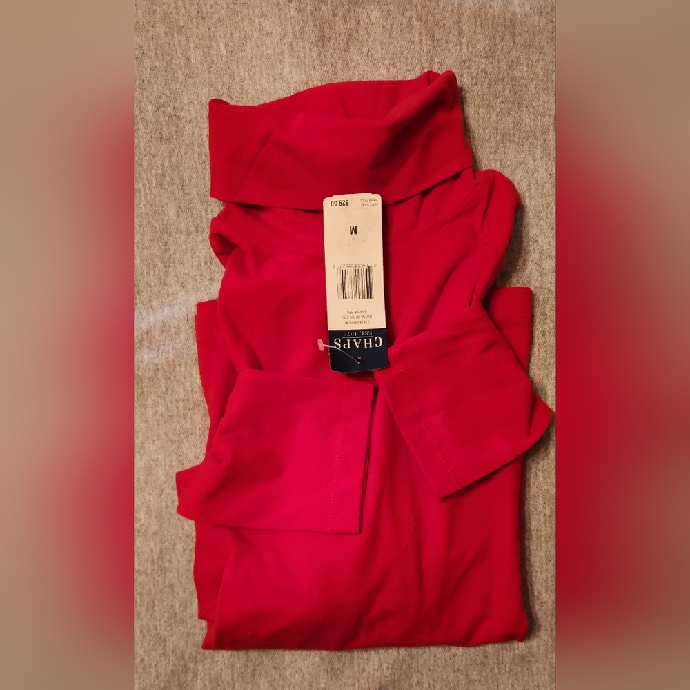 Brand new Ladies, Chaps size medium Empire Red turtleneck top